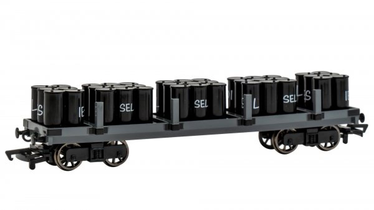 HO TTT Flat Wagon With Diesel Fuel Load