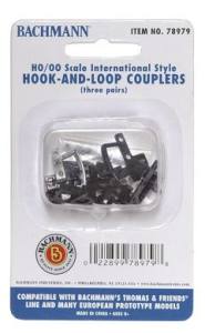 HO TTT Hook & Loop Couplers/3pr