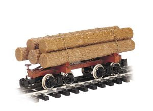 G Skeleton Log Car w/Logs/brn
