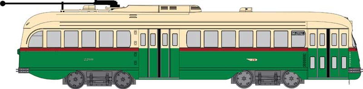 HO Trolley Phila Green #2260
