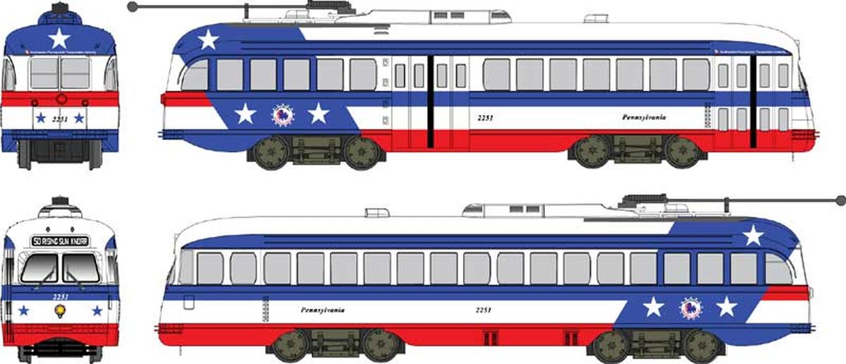 HO Trolley BiCentennial Penna #2254