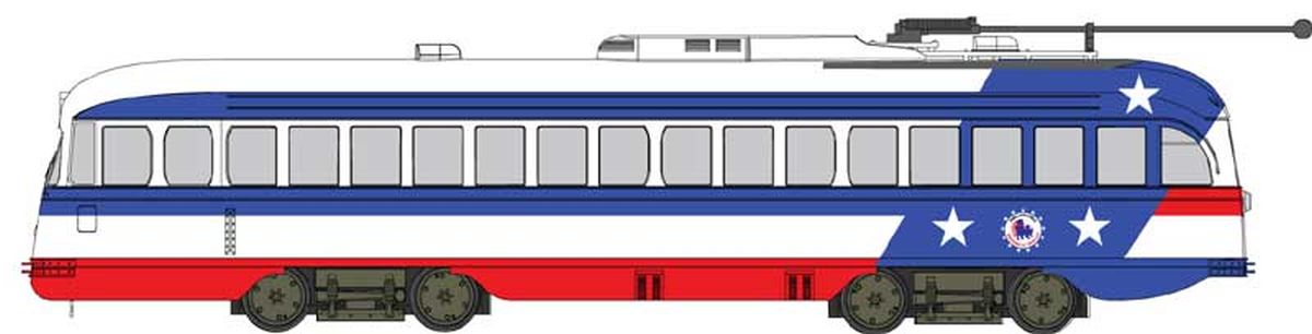 HO Trolley BiCentennial no state no number with decal*