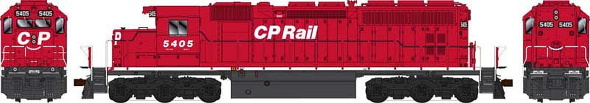 HO SD40 CP Rail Action Red w/8 Nose stripes no multi mark #5