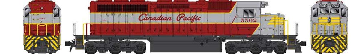 HO SD40 CP Grey/Maroon Small Rear #'s (no ditch lights) #550