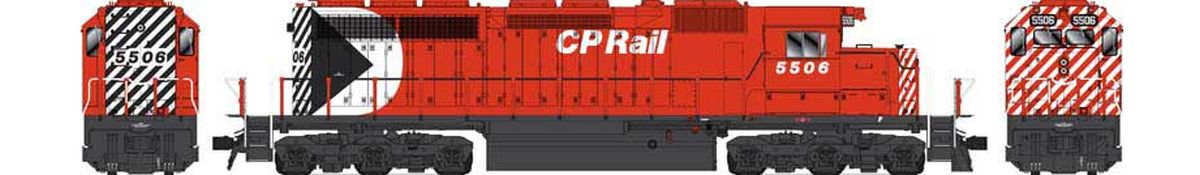 HO SD40 CP Rail 5 Stripes Large Multi Mark No Ditch lights w