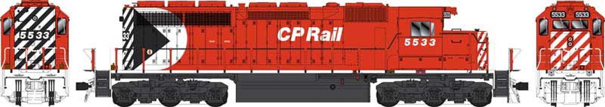 HO SD40 CP Rail 8 Nose Stripe Large Multi Mark w/Ditch light