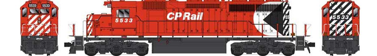 HO SD40 CP Rail 8 Nose Stripe Small Multi Mark W/Ditch light
