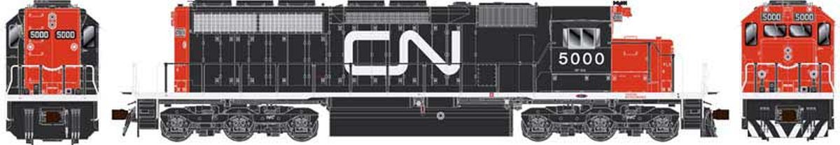 HO SD40 CN Black/Red Noodle Scheme W/Dynamic brakes Ditch Li