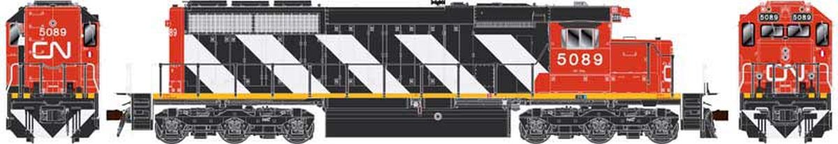 HO SD40 CN Sargent Stripe Sch. Non Dynamic Snow Shields Ditc