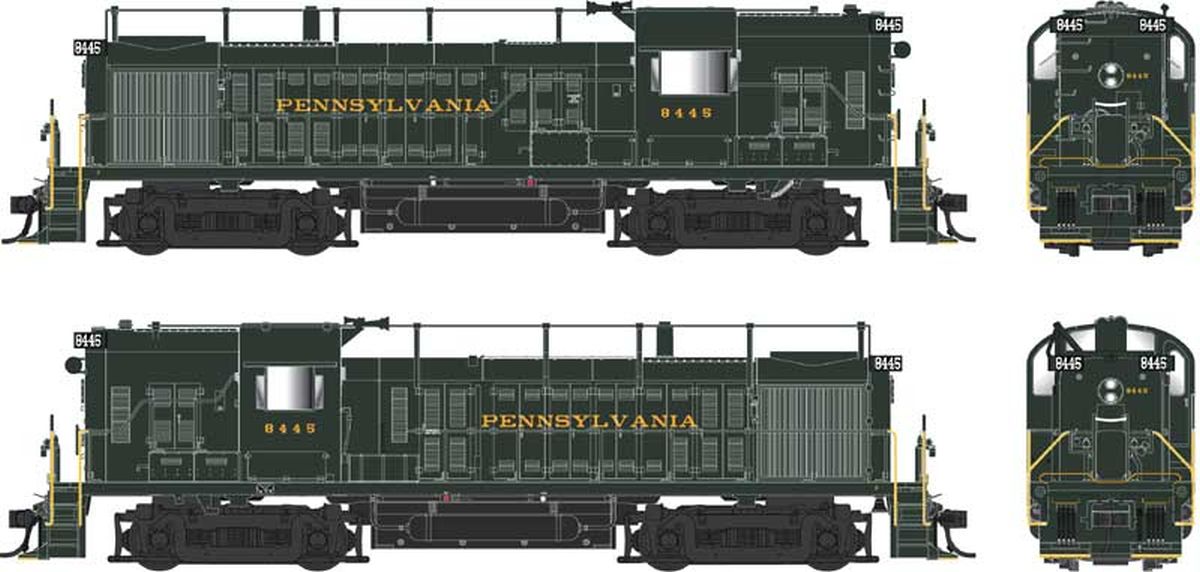 HO RS-3 Hammerhead Diesel PRR #8445/as delivered w/trainphon