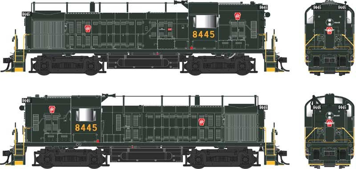HO RS-3 Hammerhead Diesel PRR #8445/decal version w/trainpho