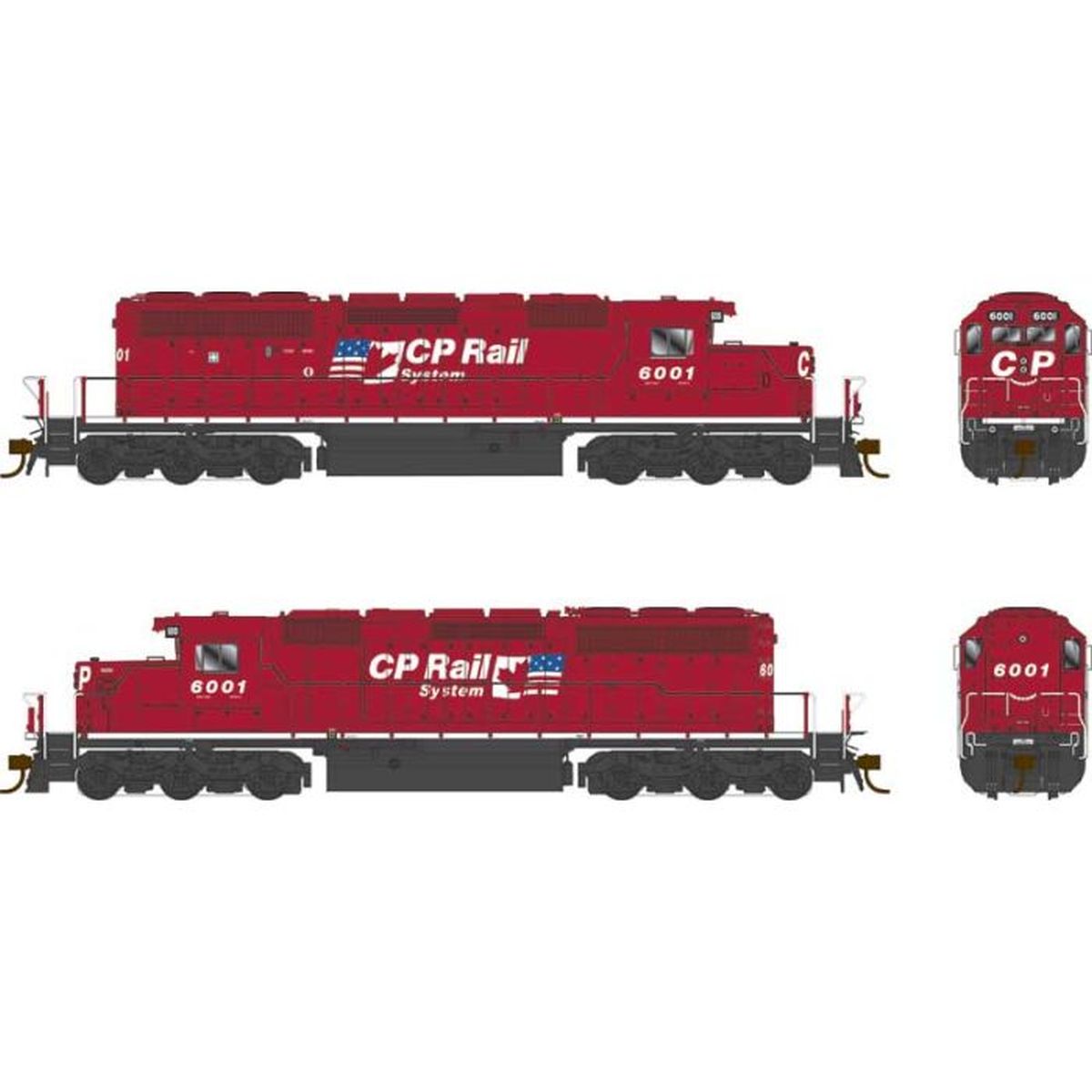 HO SD40-2 Diesel CP #6001 Dual Flags