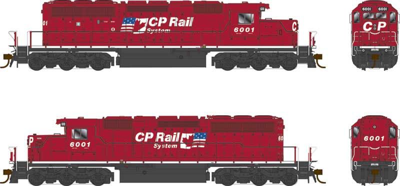 HO SD40-2 Diesel w/Sound CP #6001 Dual Flags