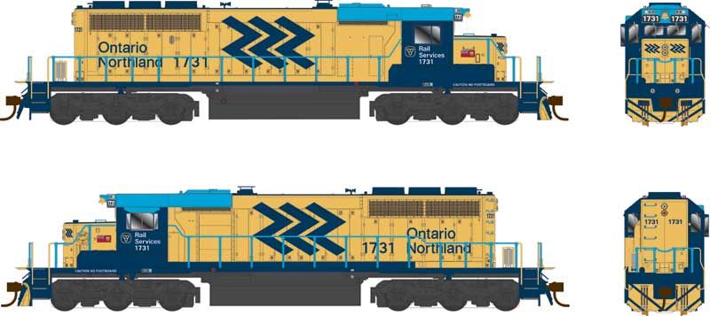 HO SD40-2 Diesel Ontario Northland #1733