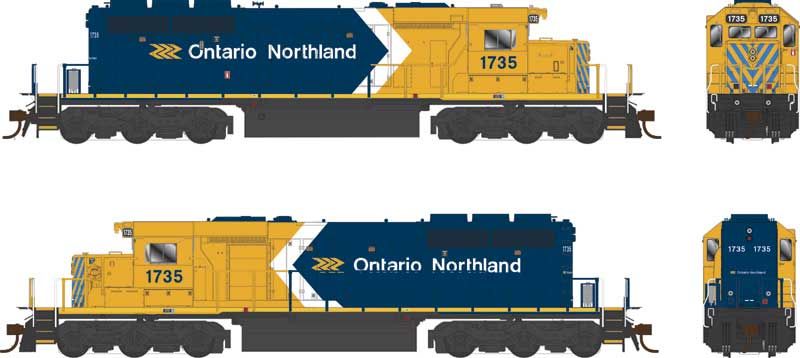 HO SD40-2 Diesel w/Sound Ontario Northland #1735