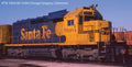 HO EMD SD40U ATSF Yellow Bonnet #5004