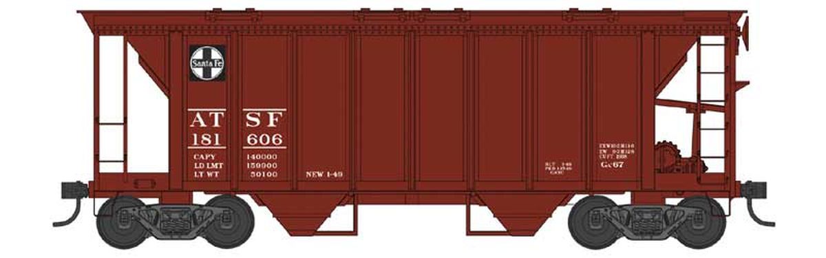 N 70 Ton Two Bay Covered Hopper ATSF #181628