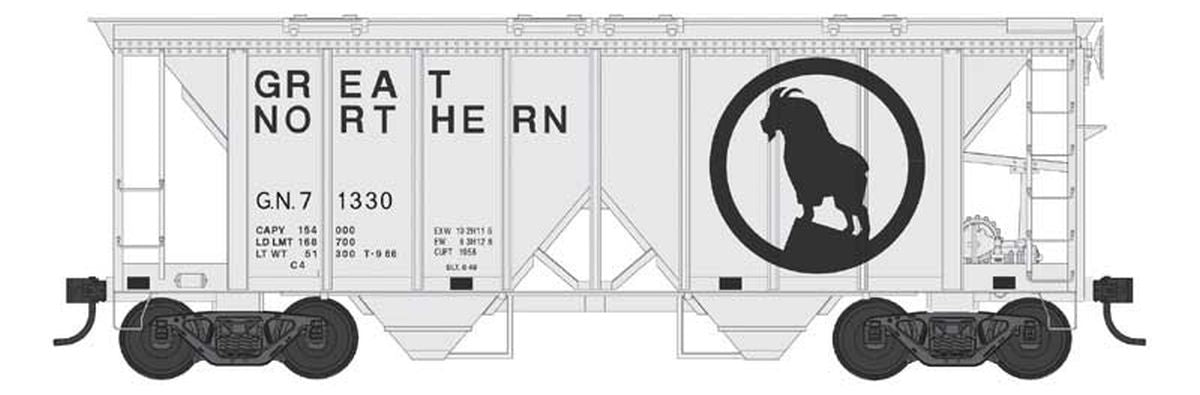 N 70 Ton Two Bay Covered Hopper GN #1330