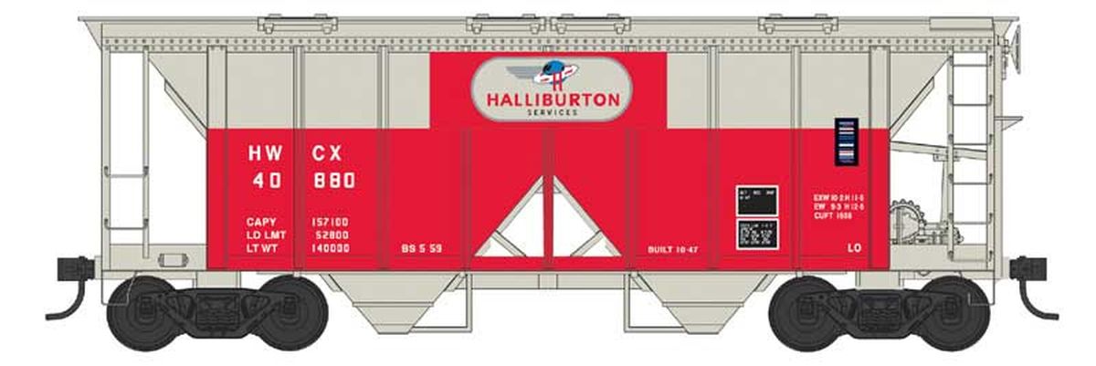 N 70 Ton Two Bay Covered Hopper Halliburton #40902