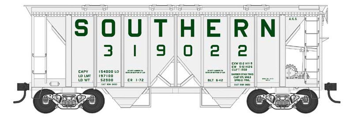 N 70 Ton Two Bay Covered Hopper SOU #319081