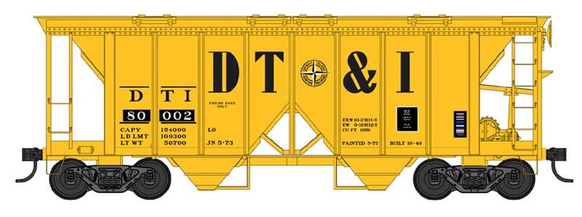 N 70 Ton Two Bay Covered Hopper DT&I #80005