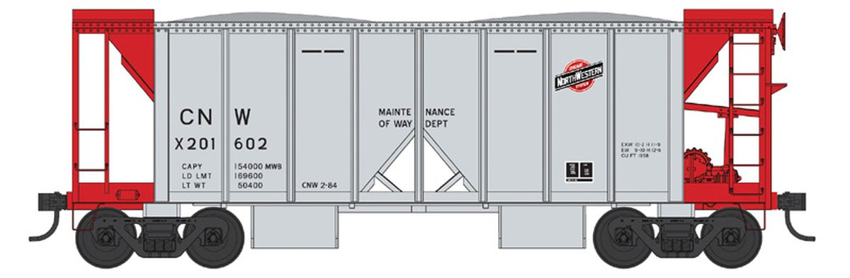 N 70 Ton Two Bay Ballast Car CNW #X201675