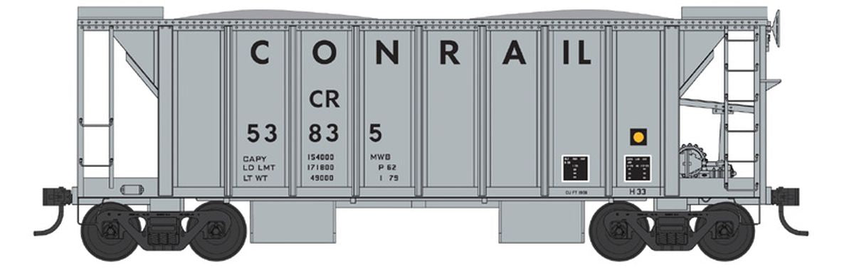 N 70 Ton Two Bay Ballast Car CR Gray #53875
