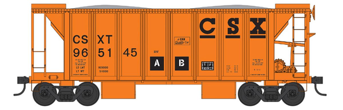 N 70 Ton Two Bay Ballast Car CSXT #965145