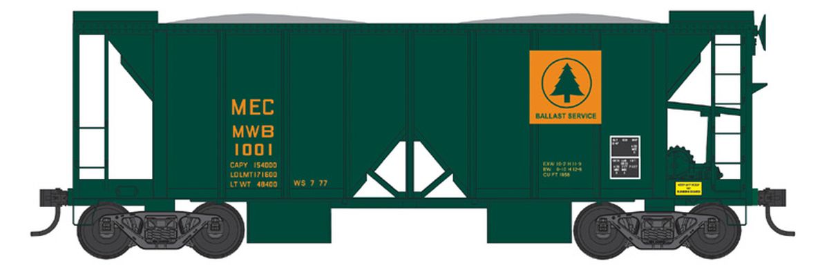 N 70 Ton Two Bay Ballast Car Main Central #1003