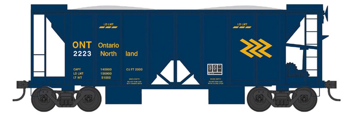 N 70 Ton Two Bay Ballast Car Ontario Northland #2268