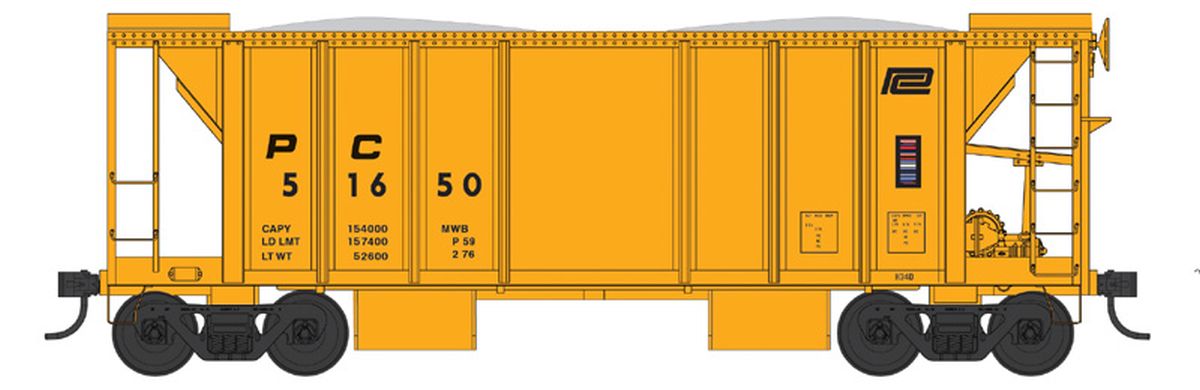 N 70 Ton Two Bay Ballast Car PC #51650