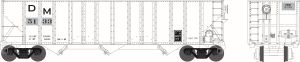 HO 100t 3-Bay Hopper D&M #5133/wht