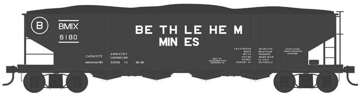 HO 4-Bay Clamshell Hopper Bethlehem Mines #6180