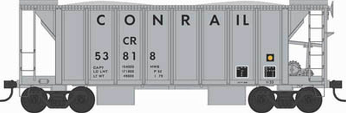 HO 70t 2-Bay Ballast Car CR #53830/gry