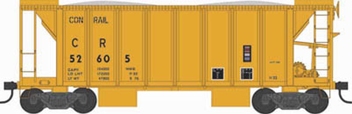 HO 70t 2-Bay Ballast Car CR #52605/yel