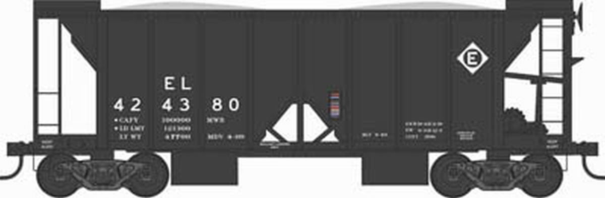 HO 70t 2-Bay Ballast Car E-L #424380/blk