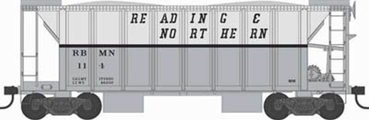 HO 70t 2-Bay Ballast Car RBM&N #112/gry