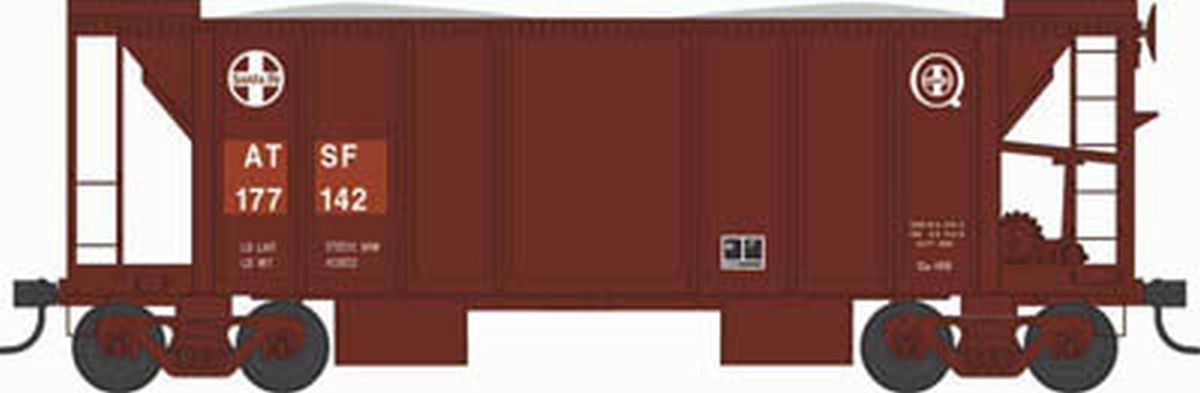 HO 70t 2-Bay Ballast Car SF #177142/oxide red