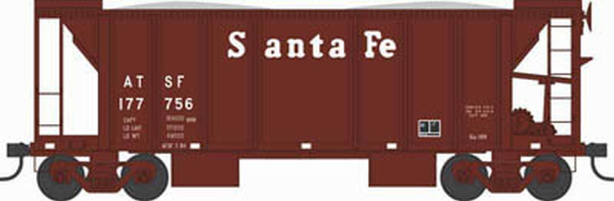 HO 70t 2-Bay Ballast Car SF #177781/oxide red