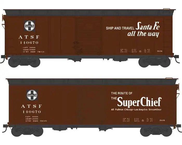 HO 40' Boxcar SF Super Chief #140670
