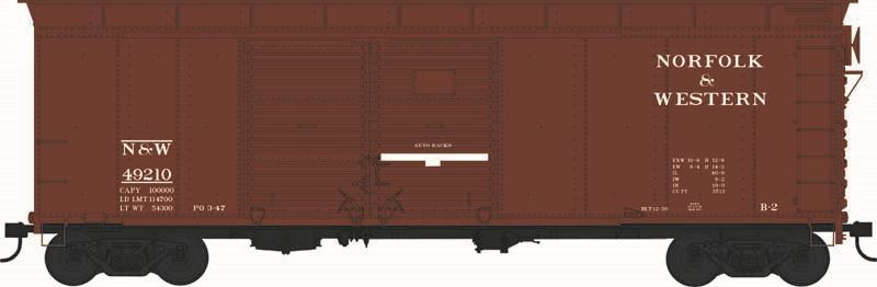 HO X31 B2 4-Dr Round Flush Roof Boxcar N&W #49210