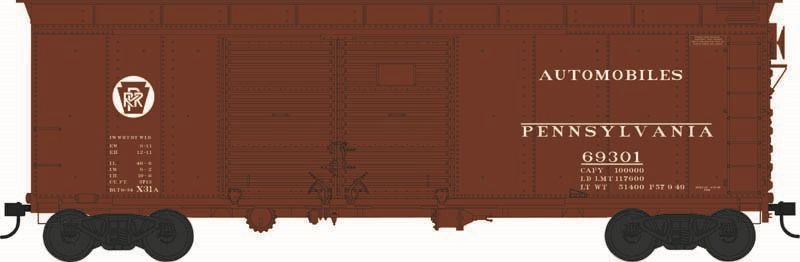 HO X31A 4-Dr Round Inset Roof Boxcar PRR Circle Keystone #6