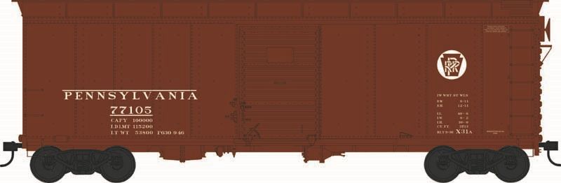 HO X31A 2-Dr Round Inset Roof Boxcar PRR Circle Keystone #7