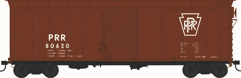 X31A 2-Dr Round Inset Roof Box Car PRR Plain Keystone #80653