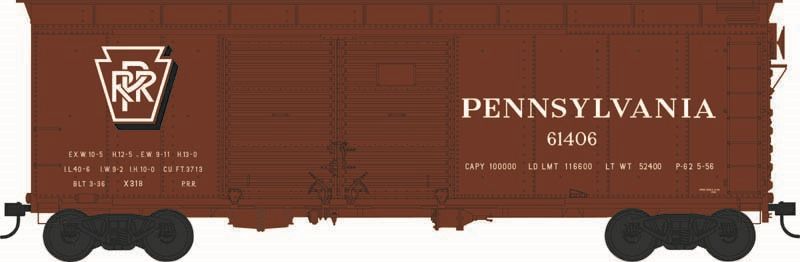 HO X31B 4-Dr Round Flush Roof Boxcar PRR Shadow Keystone #6