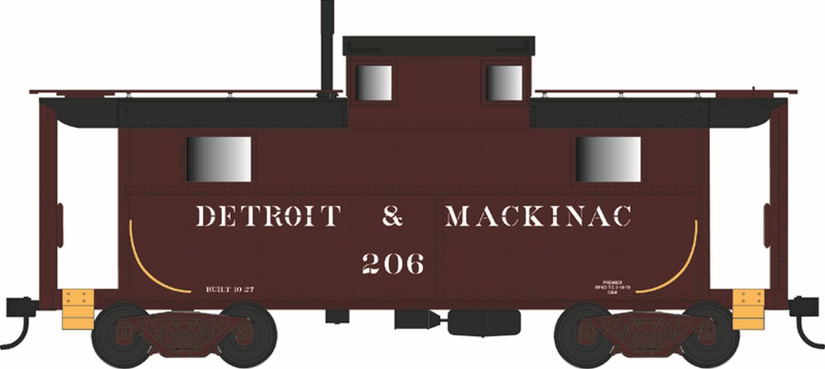 HO N-5 Caboose Detroit & Mackinac #206/maroon Blt 10-27 Rp