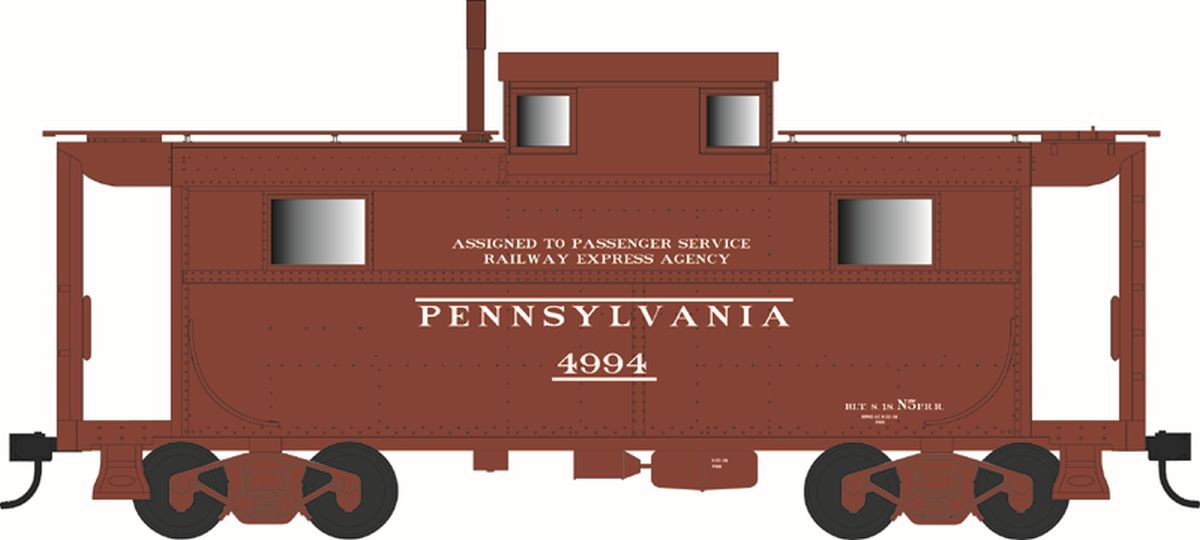 HO N-5 Caboose PRR #4994/Early REA  Blt 8-18 Rpkd 8-39