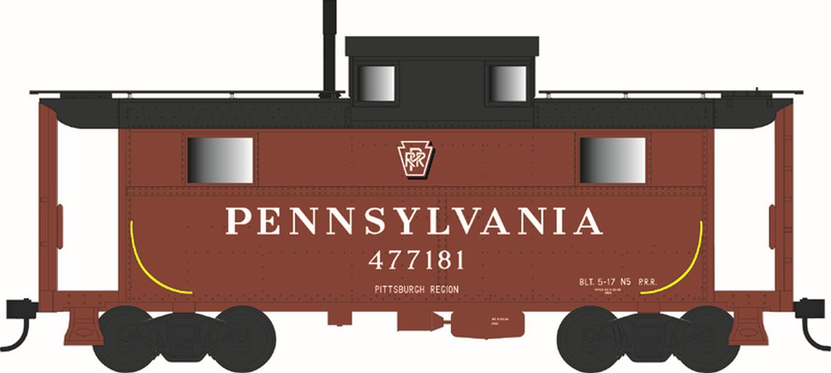 HO N-5 Caboose PRR #477181/Shad. Key. Pittsburgh Blt 5-15 Rp