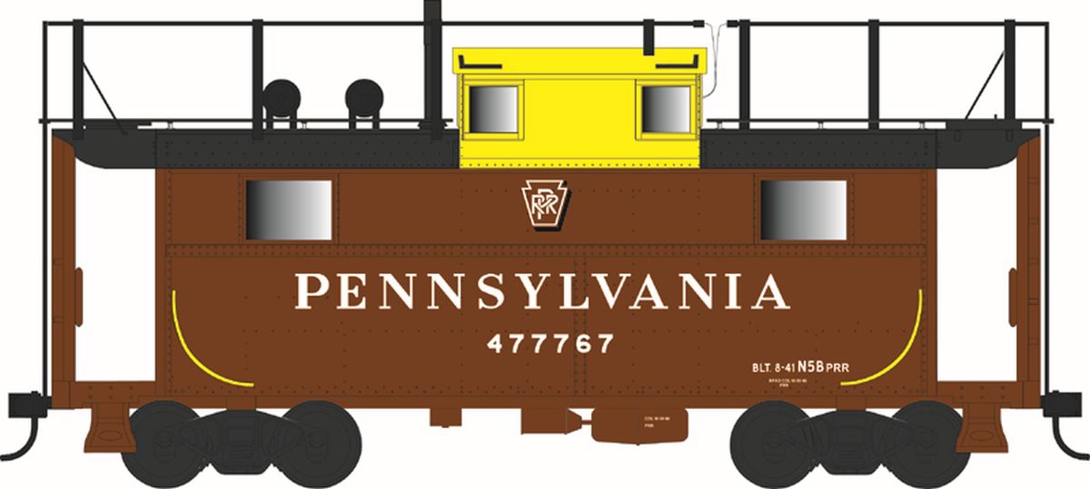 HO N-5B Caboose PRR #477700/Sh. Key. w/Trnph. Blt 8-41 Rpkd