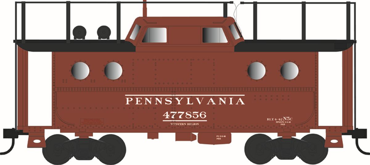 HO N-5C Caboose PRR #477856/Early Western Reg. w/Trainphone